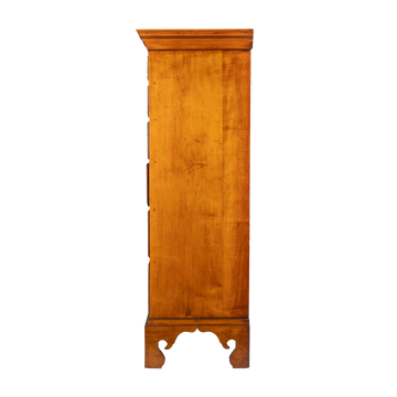 American Chippendale maple tray top tall chest with divided