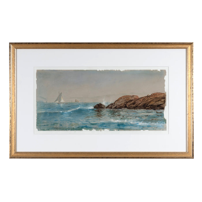Sail Boats Off The Coast of Maine by Edmund Darch Lewis (1891)
