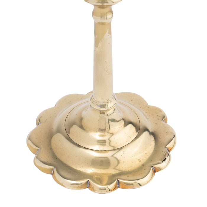 Cast brass Queen Anne candlestick (c. 1750)