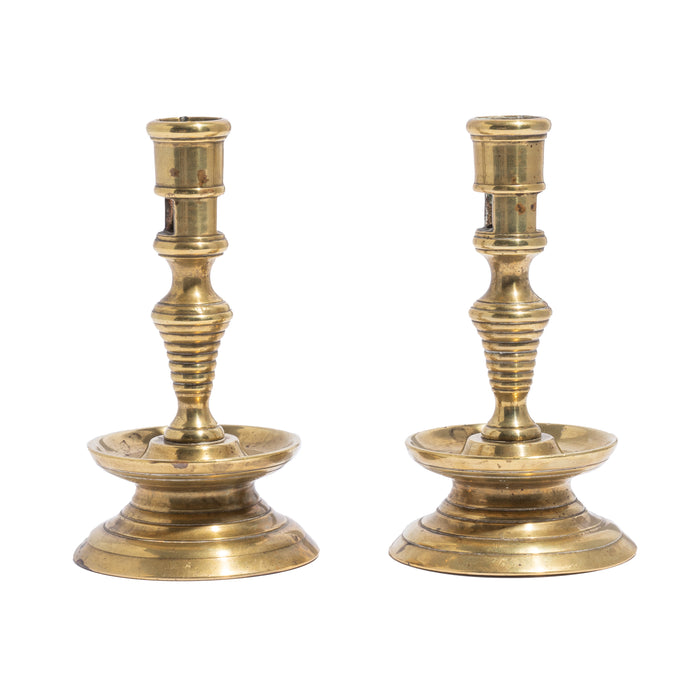 Pair of Miniature English Brass Taper Sticks (1800's)