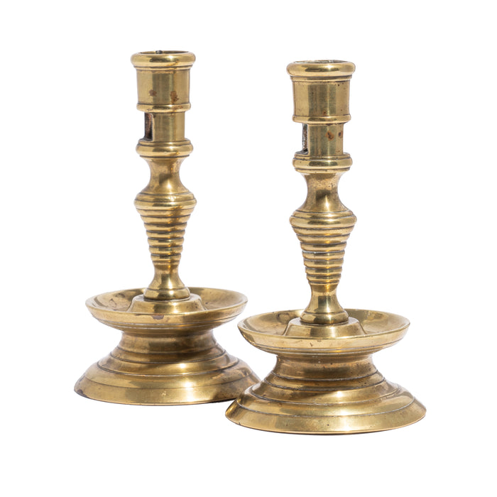 Pair of Miniature English Brass Taper Sticks (1800's)