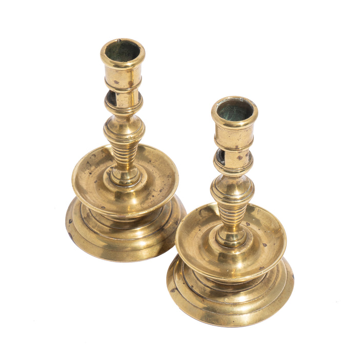 Pair of Miniature English Brass Taper Sticks (1800's)