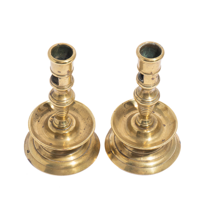 Pair of Miniature English Brass Taper Sticks (1800's)