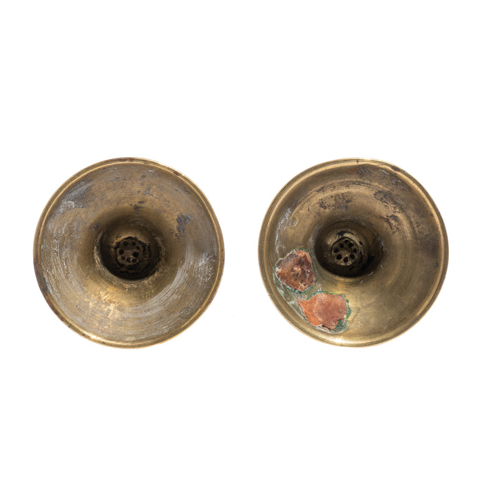 Pair of Miniature English Brass Taper Sticks (1800's)