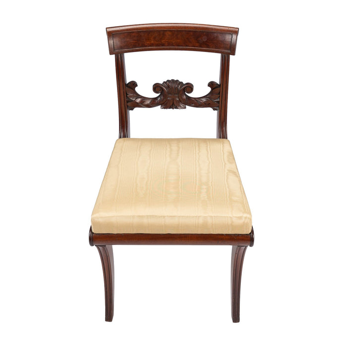 New York Neoclassic klismos side chair in Honduran mahogany (1815)