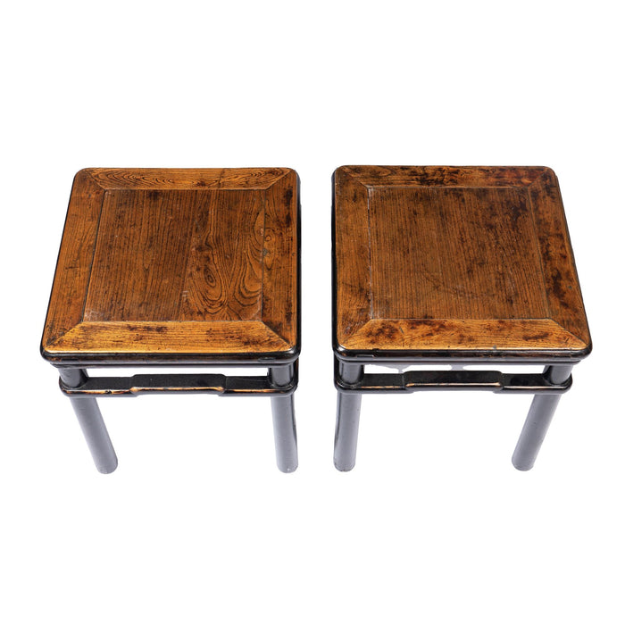 Pair of Chinese Elm stools in the Ming taste (1850's)